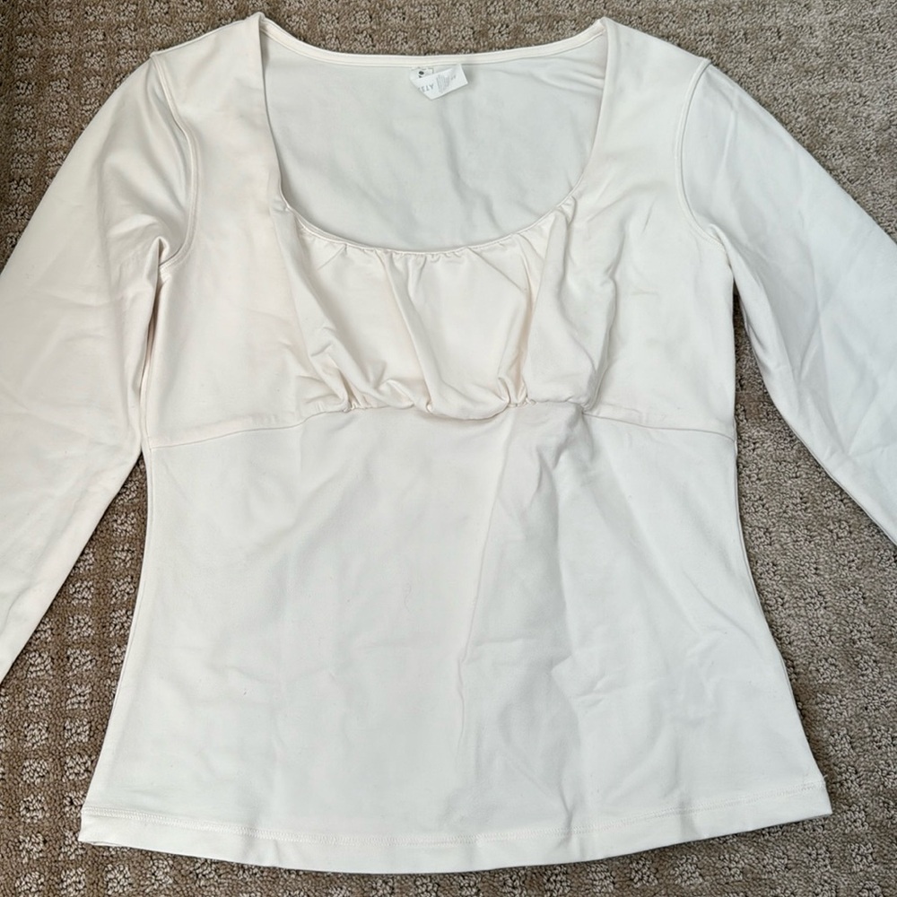 Women’s ATHLETA Shanti Scoop Top ivory size small